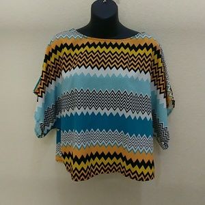 Buttons Brand Chevron Printed Crop Top